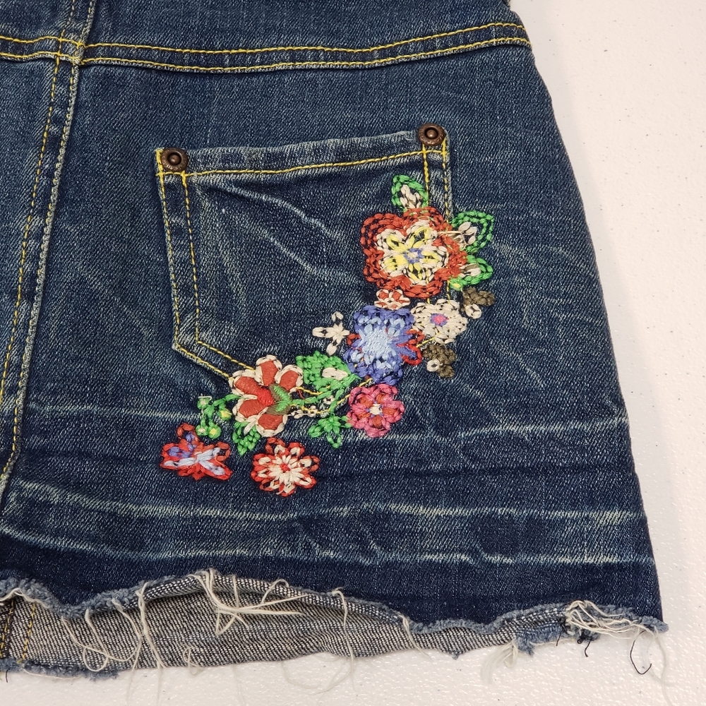 Mary Kate and Ashley Girls Denim Floral Skirt Size 7 - Picture 6 of 10